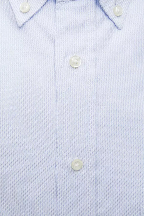 Elegant lichtblauw katoenen button-down shirt