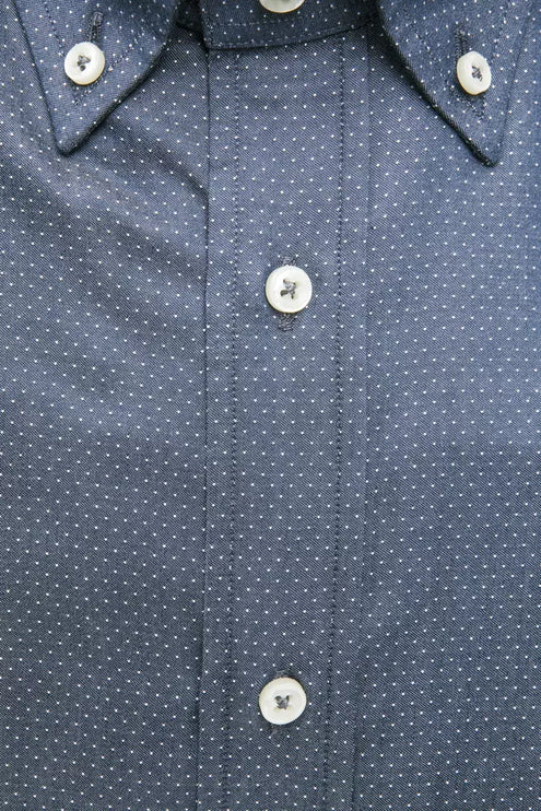 Elegant blauw katoenen regulier fit shirt