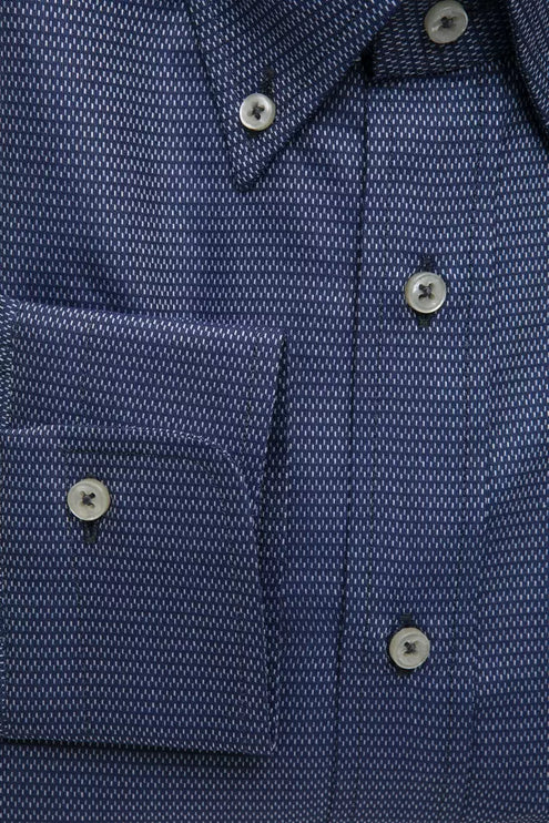 Elegant blauw katoenen knopdown -shirt