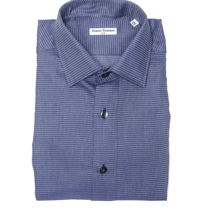 Elegant blauw katoenen slank kraag shirt