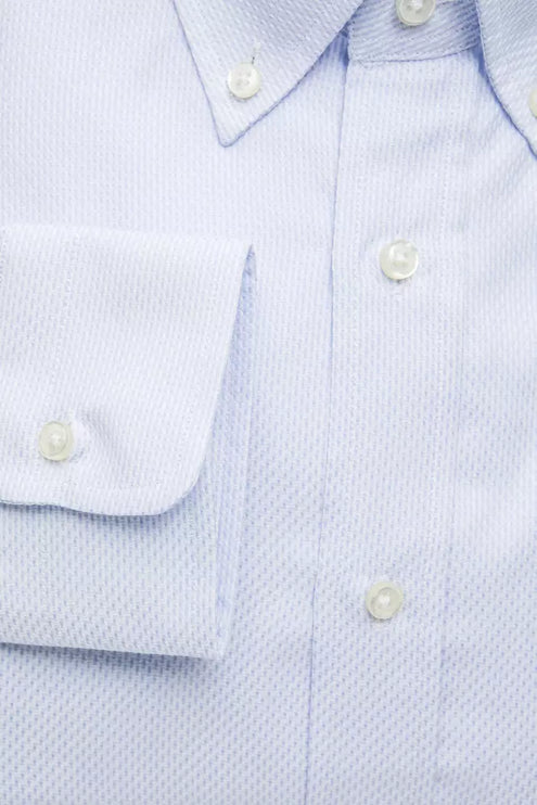 Elegant lichtblauw katoenen button-down shirt