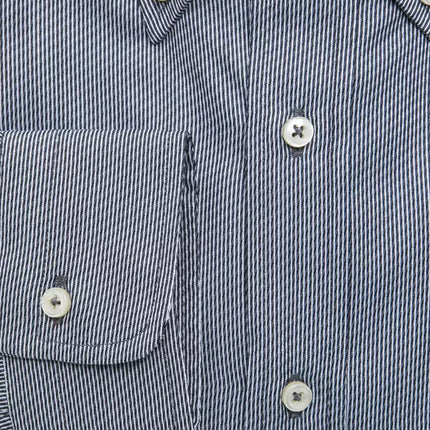 Elegant blauw katoenen button-down shirt