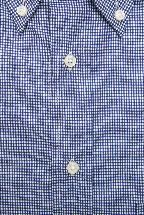 Elegant blauw katoenen button-down shirt