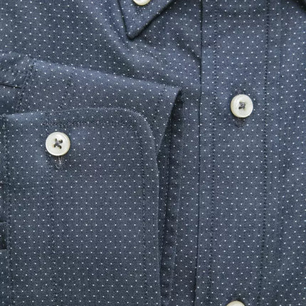 Elegant blauw katoenen regulier fit shirt