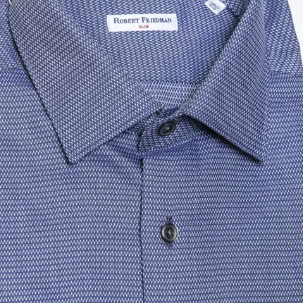 Elegant blauw katoenen slank kraag shirt