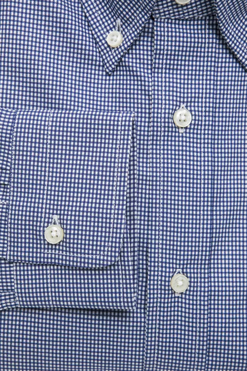 Elegant blauw katoenen button-down shirt