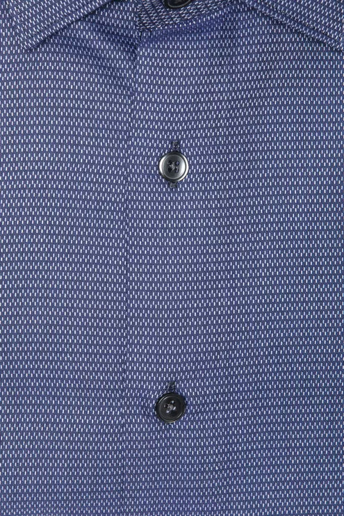 Elegant blauw katoenen slank kraag shirt