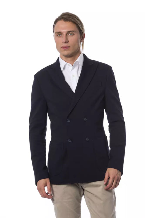 Blazer élégant à double seins en bleu