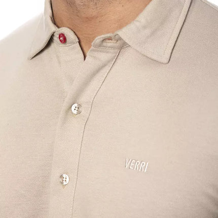 Elegante camisa de algodón de fit de fit beige beige