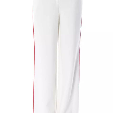 Elegantes pantalones de detección de rayas blancas