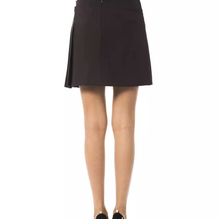 Brown Polyester Women Skirt