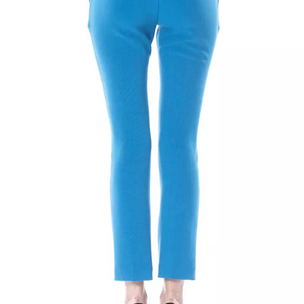 Light Blue Polyester Women Pants