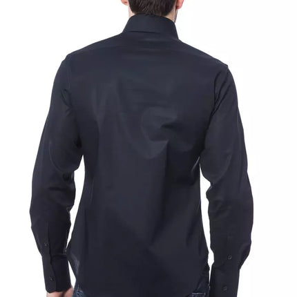 Elegant monogram blauw shirt voor mannen