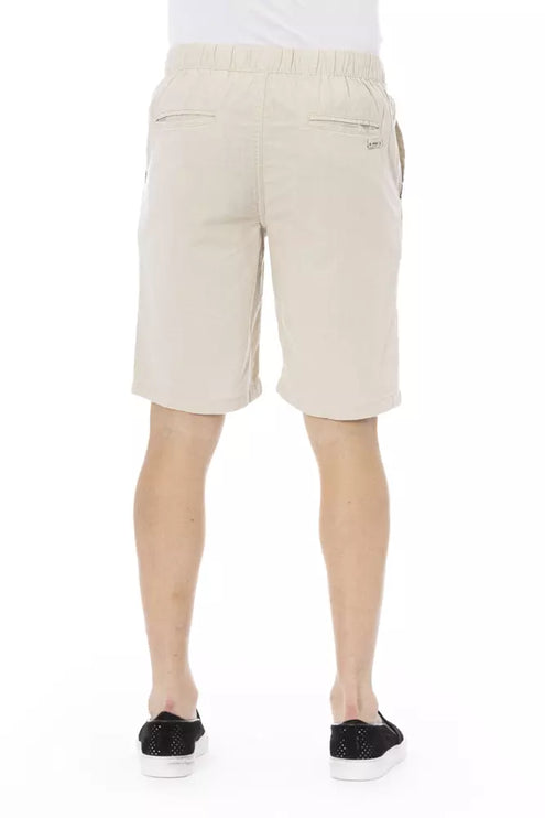 Beige Cotton Bermuda shorts met trekkoord sluiting