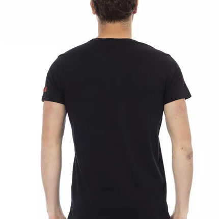 Elegante tee di miscela di cotone nero