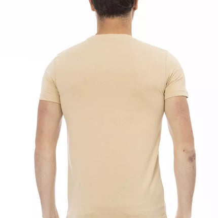 T-shirt à manches courtes beige avec imprimé élégant