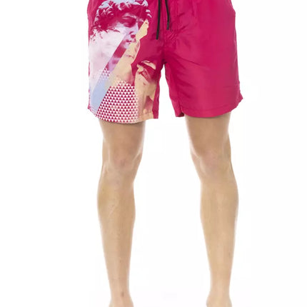 Fuchsia Swim Shorts avec détail de l'impression latérale