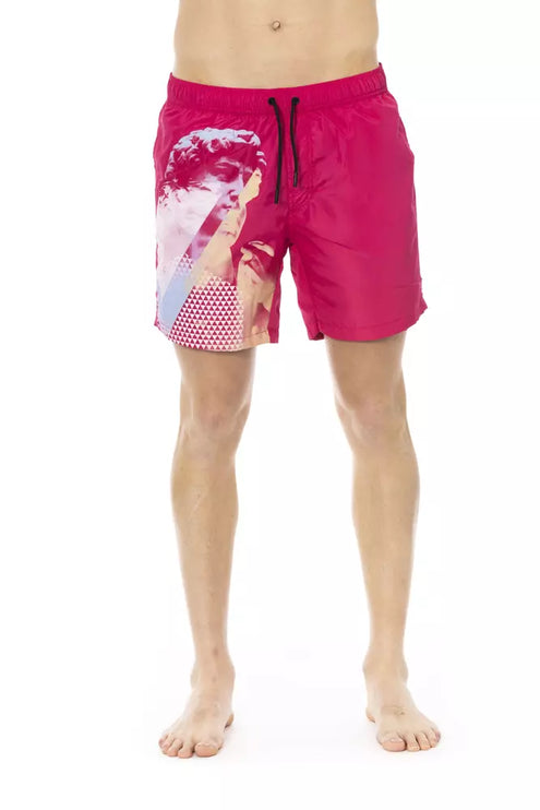 Fuchsia Swim Shorts avec détail de l'impression latérale