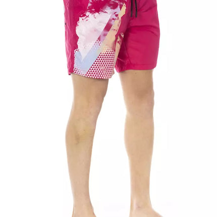 Fuchsia Swim Shorts avec détail de l'impression latérale