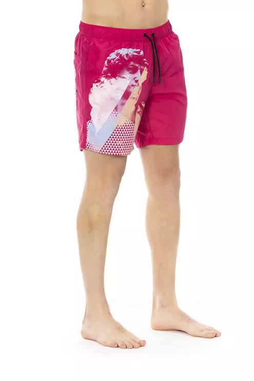 Fuchsia Swim Shorts avec détail de l'impression latérale