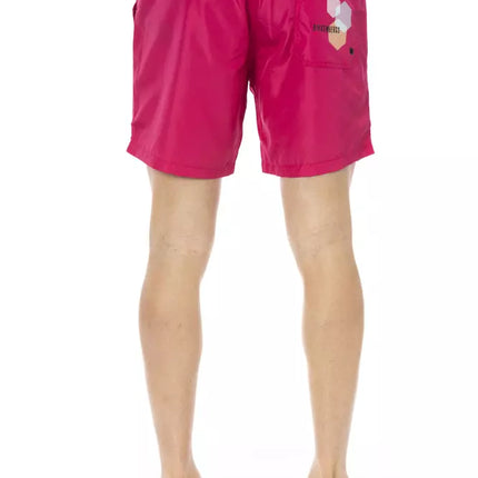 Fuchsia Swim Shorts avec détail de l'impression latérale