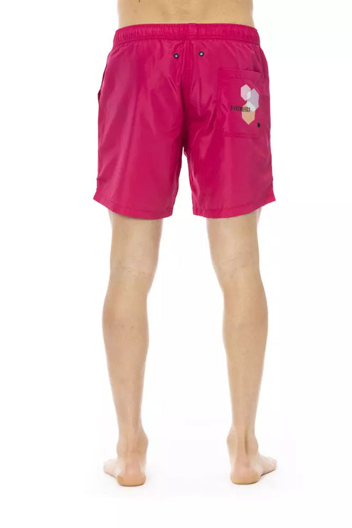 Fuchsia Swim Shorts avec détail de l'impression latérale