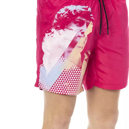 Fuchsia Swim Shorts avec détail de l'impression latérale