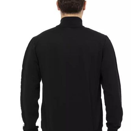 Black Polyester Men Sweatshirt