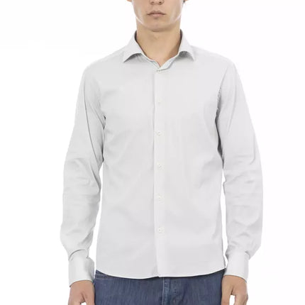 Strak grijs slank fit designer shirt