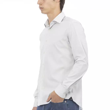 Strak grijs slank fit designer shirt