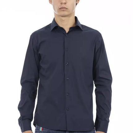 Strak blauw slank-fit designer shirt