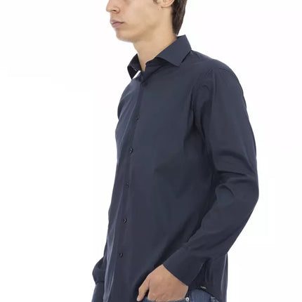 Strak blauw slank-fit designer shirt