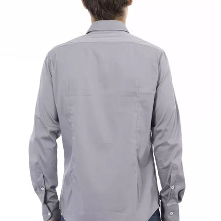 Chic Gray Slim Fit Designer Shirt