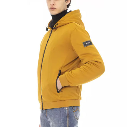 Veste à capuche courte jaune élégante