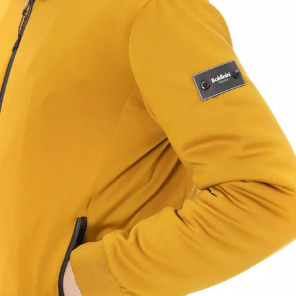 Veste à capuche courte jaune élégante