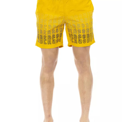 Short de natation imprimé Degradé en jaune vibrant