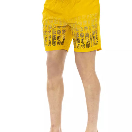 Short de natation imprimé Degradé en jaune vibrant