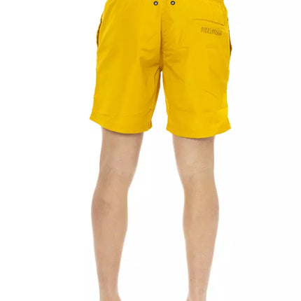 Short de natation imprimé Degradé en jaune vibrant