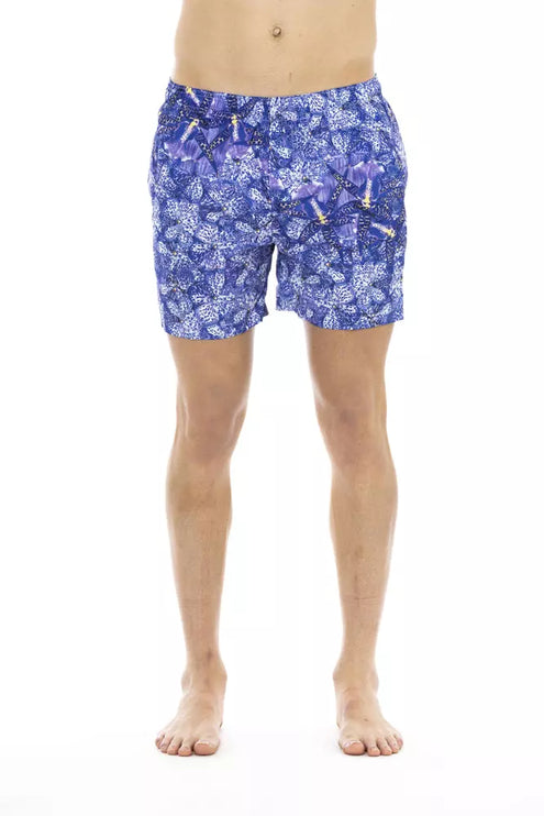 Shorts de plage imprimés en bleu clair chic