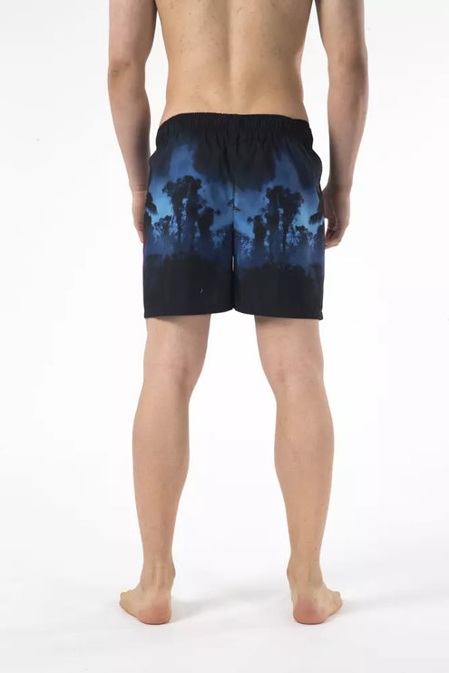 Short de plage imprimé chic avec logo brodé