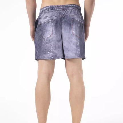 Shorts de plage imprimés en bleu chic