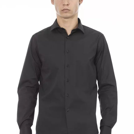 Elite Gray Slim Fit Italiaans kraagshirt