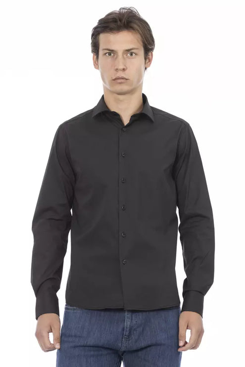 Elite Gray Slim Fit Italiaans kraagshirt