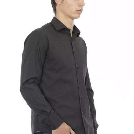 Elite Gray Slim Fit Italiaans kraagshirt