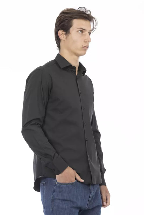 Elite Gray Slim Fit Italiaans kraagshirt