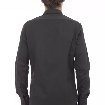 Elite Gray Slim Fit Italiaans kraagshirt