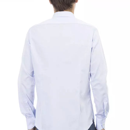 Elegant Slim Fit lichtblauw katoenen shirt