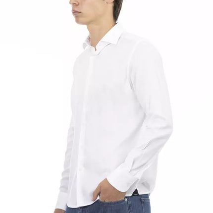 Elegant slanke fit wit katoenen shirt