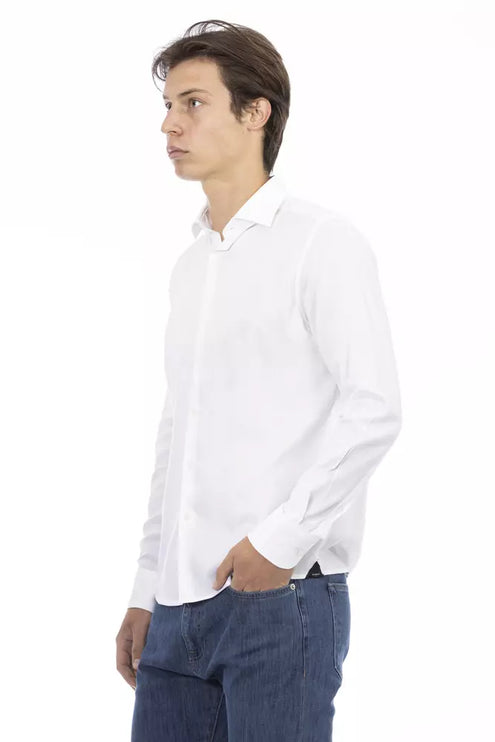 Elegant slanke fit wit katoenen shirt