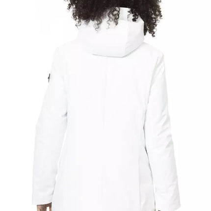 Veste blanche élégante avec capuche réglable